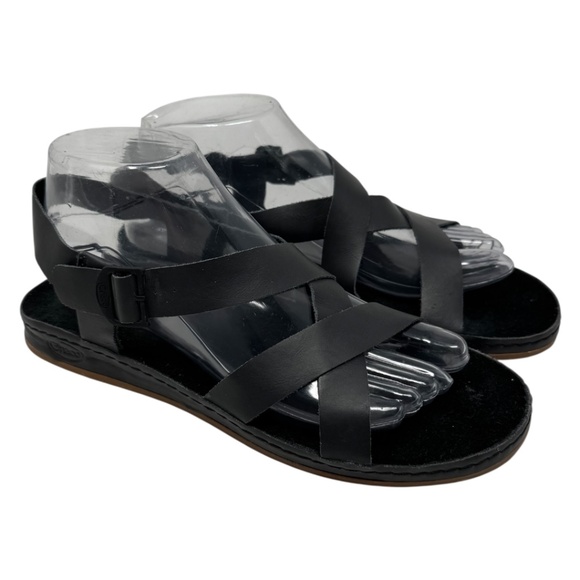 Chaco Shoes - Chaco Wayfarer Black Leather Sandal Size 7
